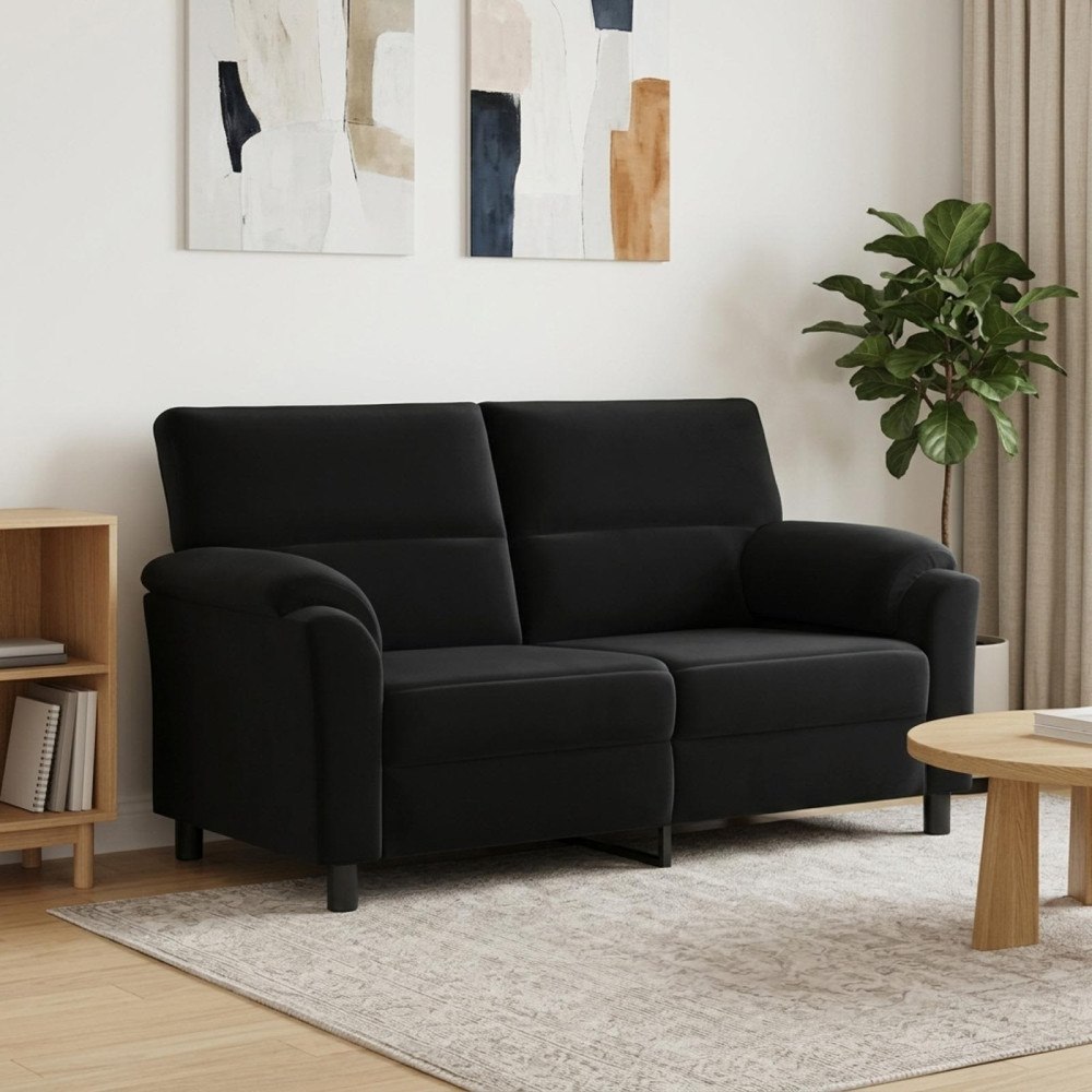 vidaXL Soffa Svart 174 x 85 x 93 cm Sammet