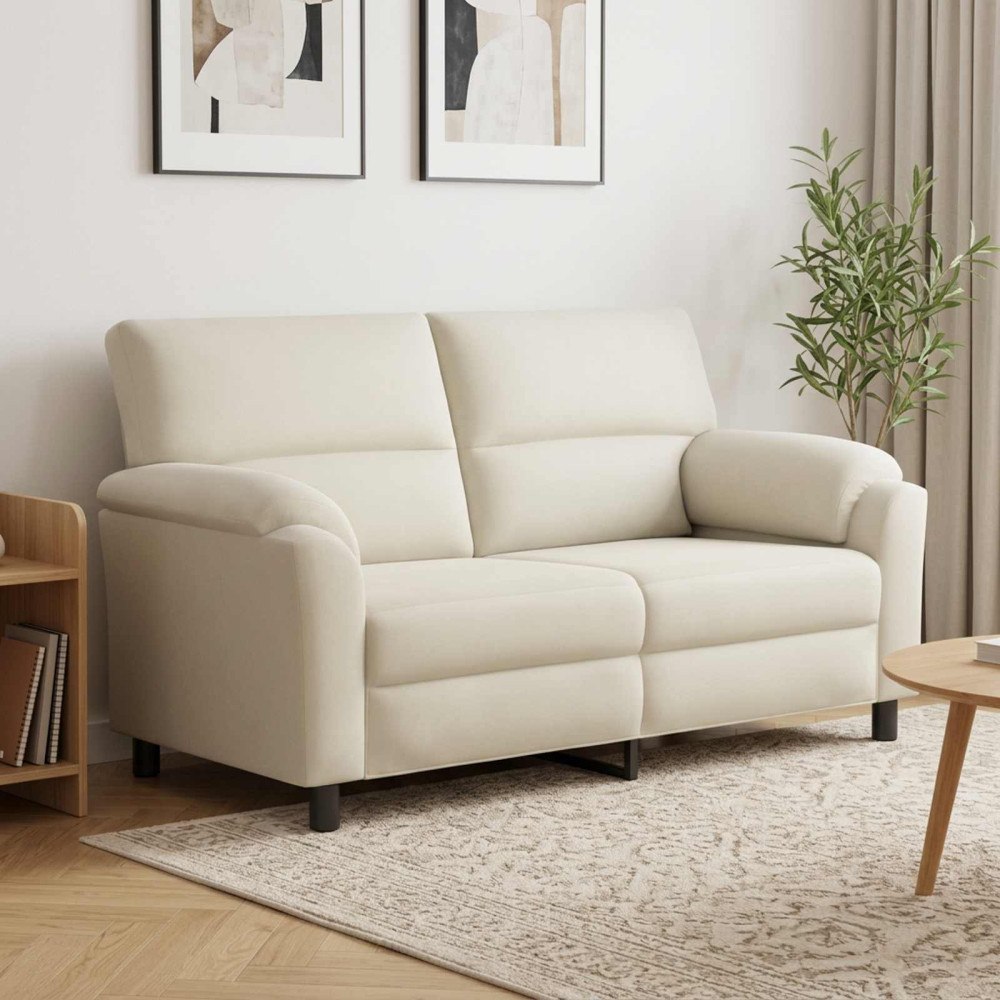 vidaXL Soffa Gräddvit 174 x 85 x 93 cm Sammet