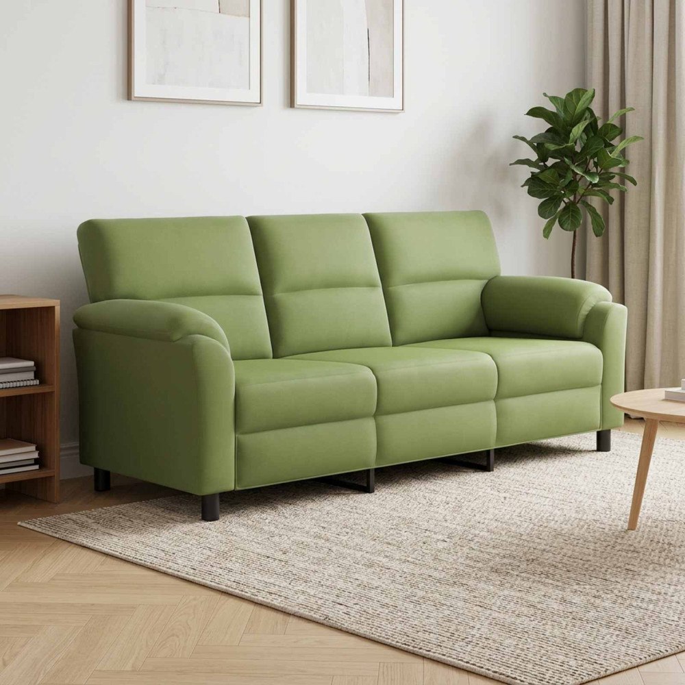 vidaXL Soffa Ljusgrön 214 x 85 x 93 cm Sammet