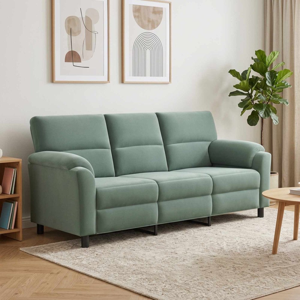 vidaXL Soffa Havgrön 214 x 85 x 93 cm Sammet