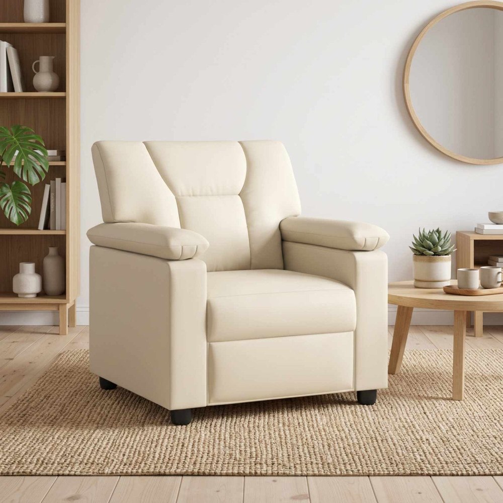 vidaXL Soffa Gräddvit 91 x 85 x 93 cm Konstläder