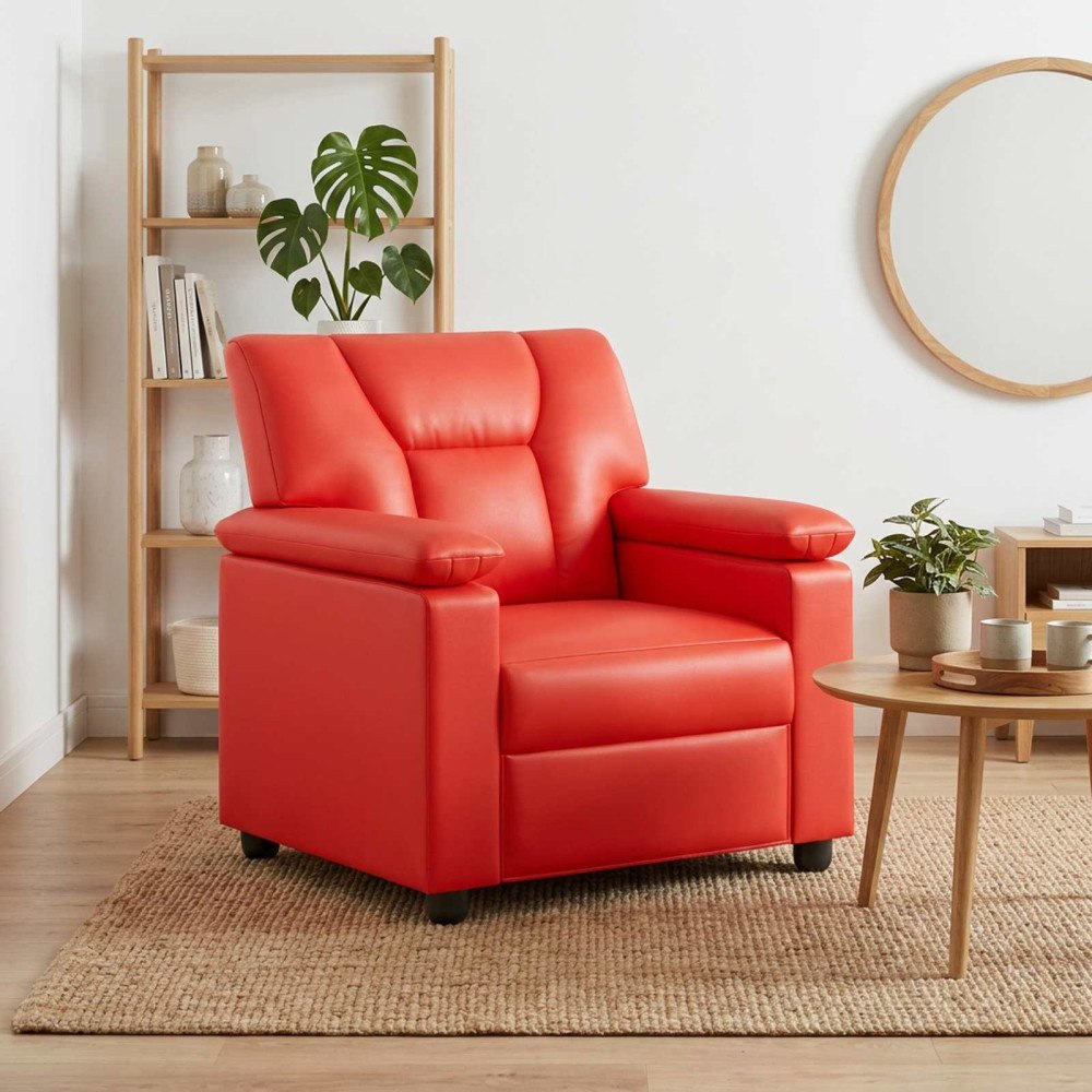 vidaXL Soffa Röd 91 x 85 x 93 cm Konstläder
