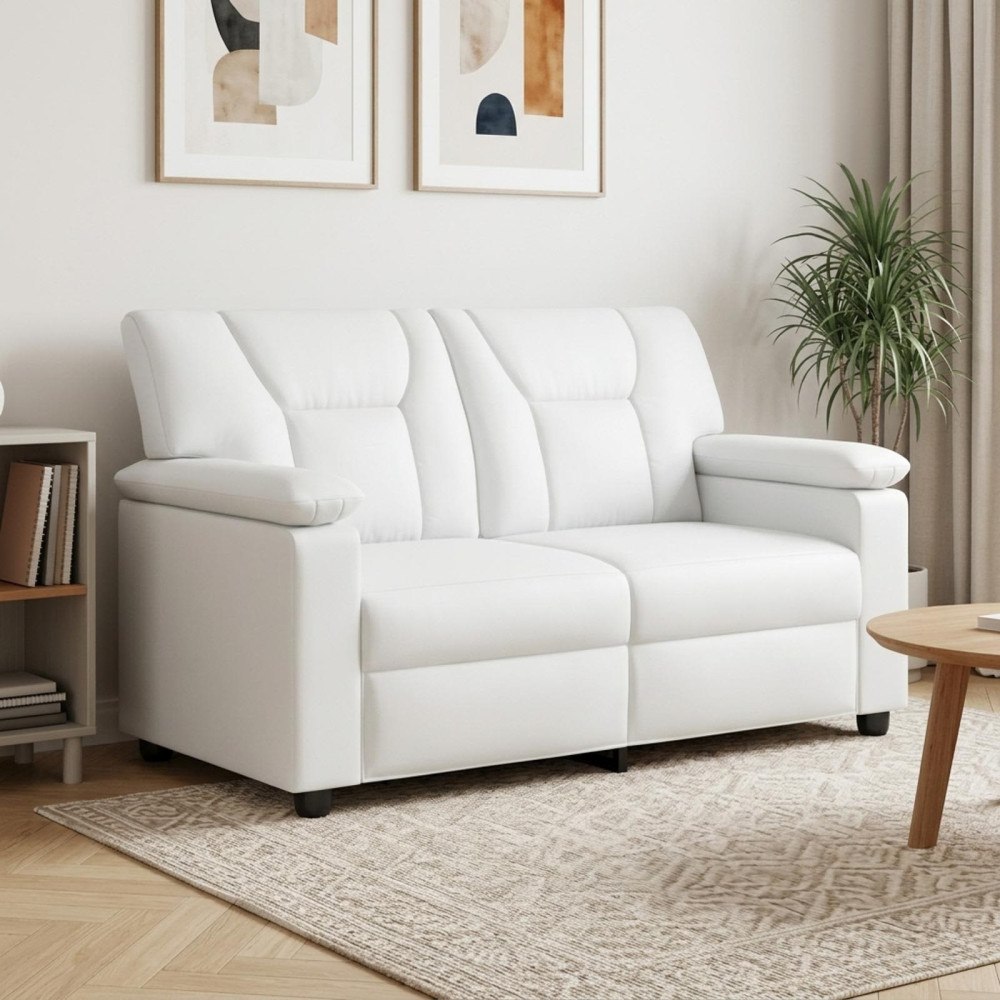 vidaXL Soffa Vit 151 x 85 x 93 cm Konstläder