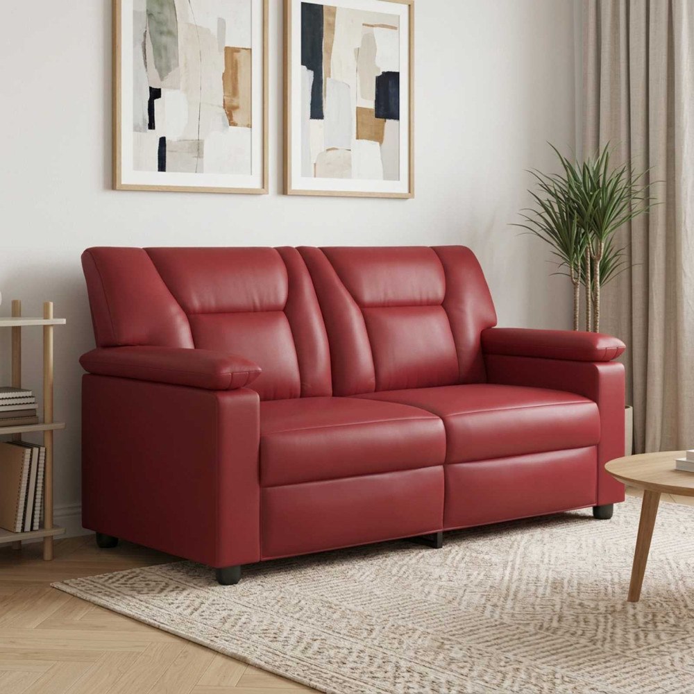 vidaXL Soffa Vinröd 171 x 85 x 93 cm Konstläder