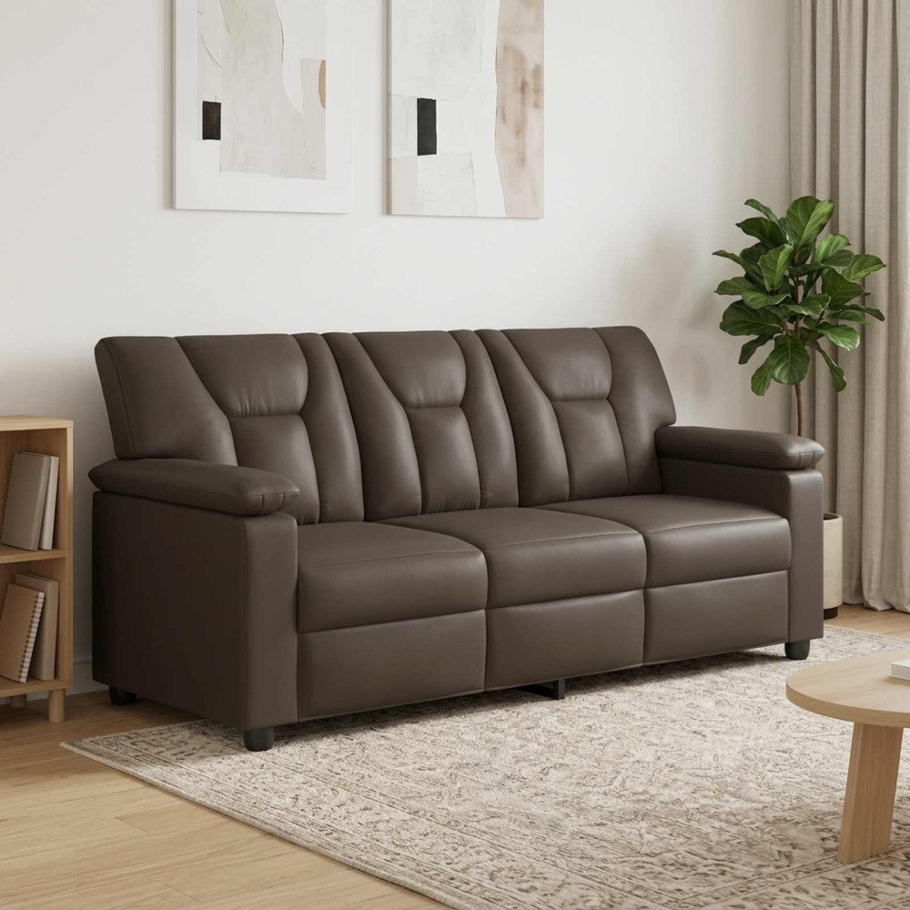 vidaXL Soffa Grå 191 x 85 x 93 cm Konstläder