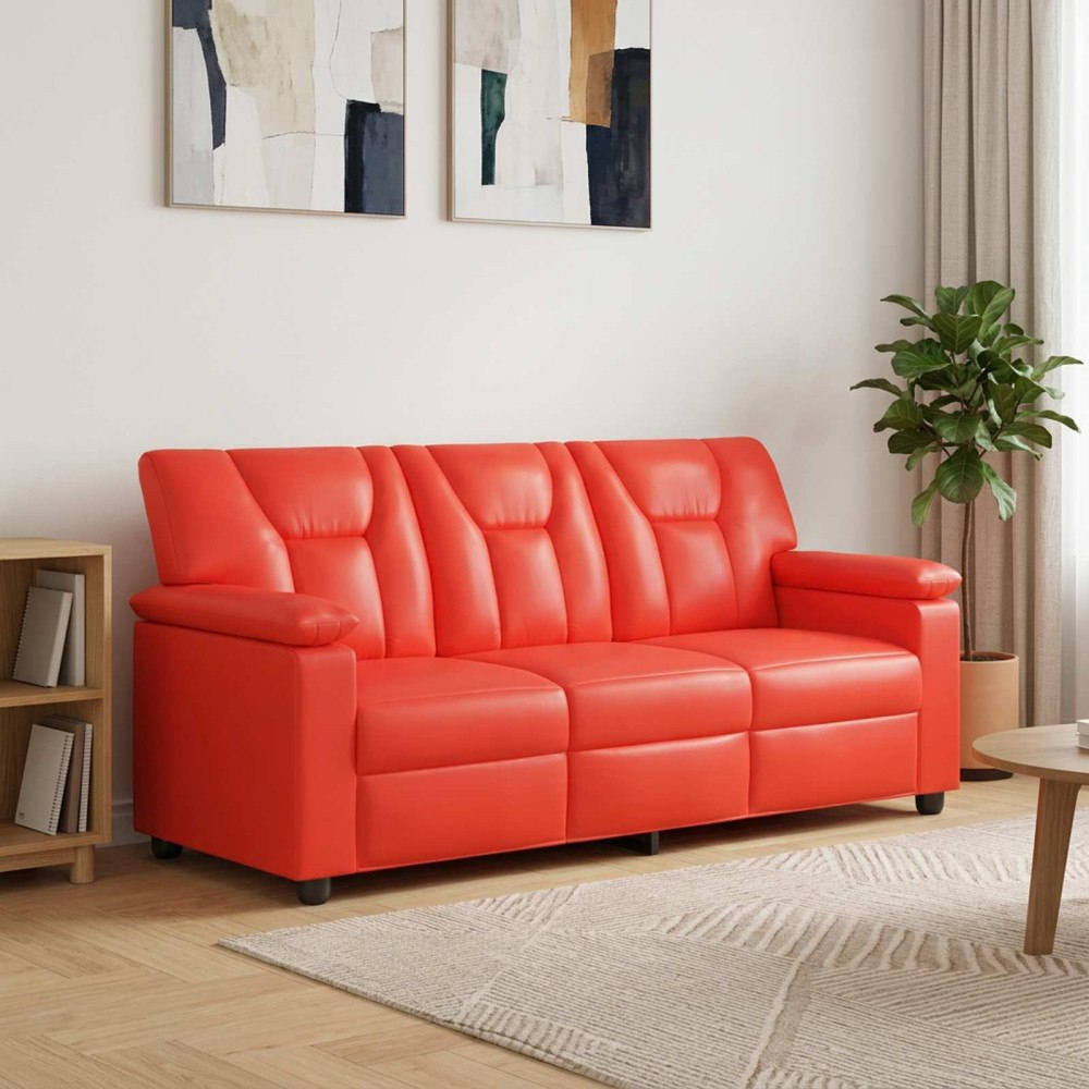 vidaXL Soffa Röd 191 x 85 x 93 cm Konstläder