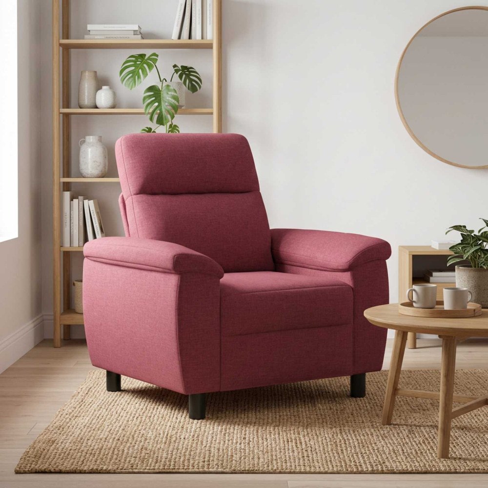 vidaXL Soffa Vinröd 95 x 90 x 95 cm Tyg