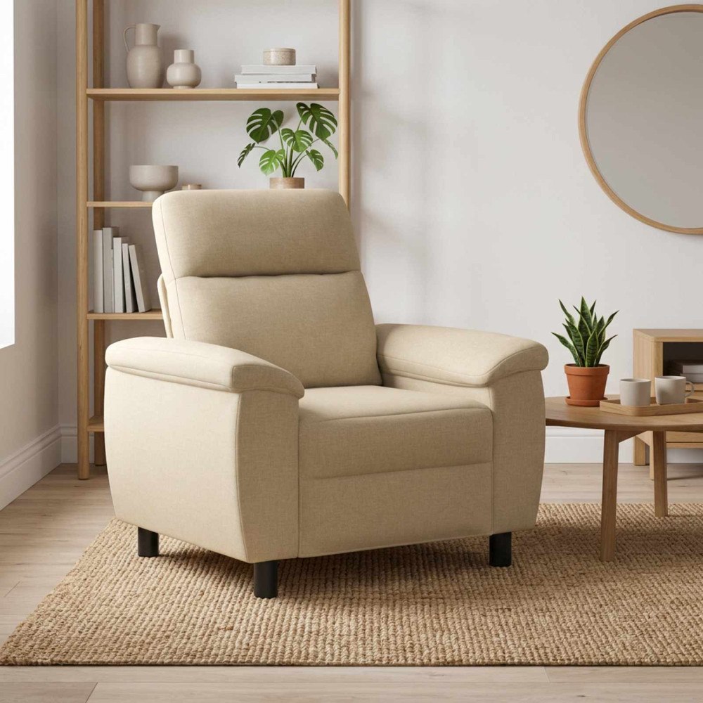 vidaXL Soffa Gräddvit 95 x 90 x 95 cm Tyg