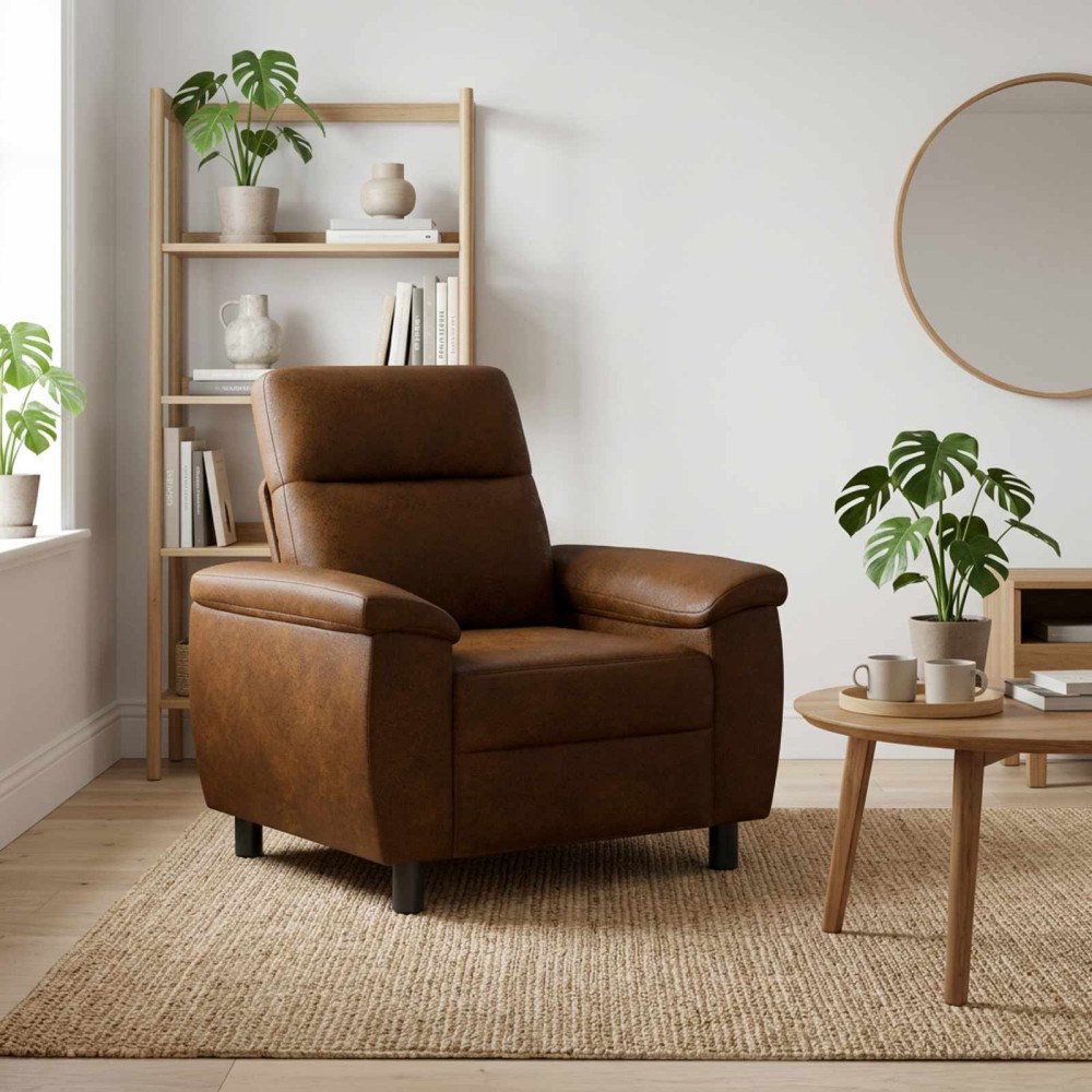 vidaXL Soffa Brun 95 x 90 x 95 cm Faux Mockaläder