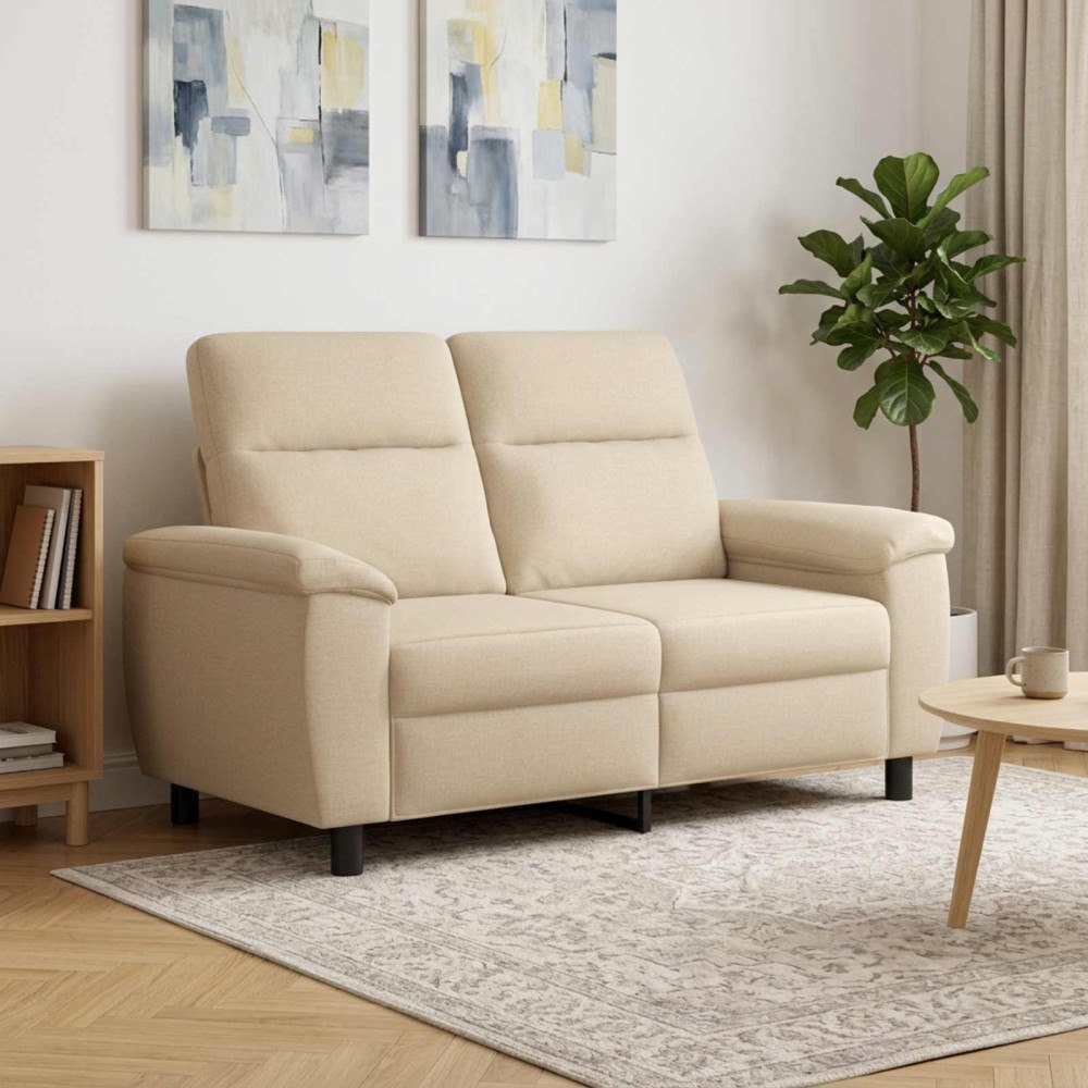 vidaXL Soffa Gräddvit 158 x 90 x 95 cm Tyg