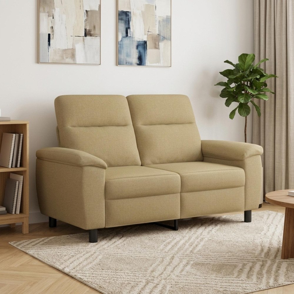 vidaXL Soffa Ljusbrun 158 x 90 x 95 cm Tyg