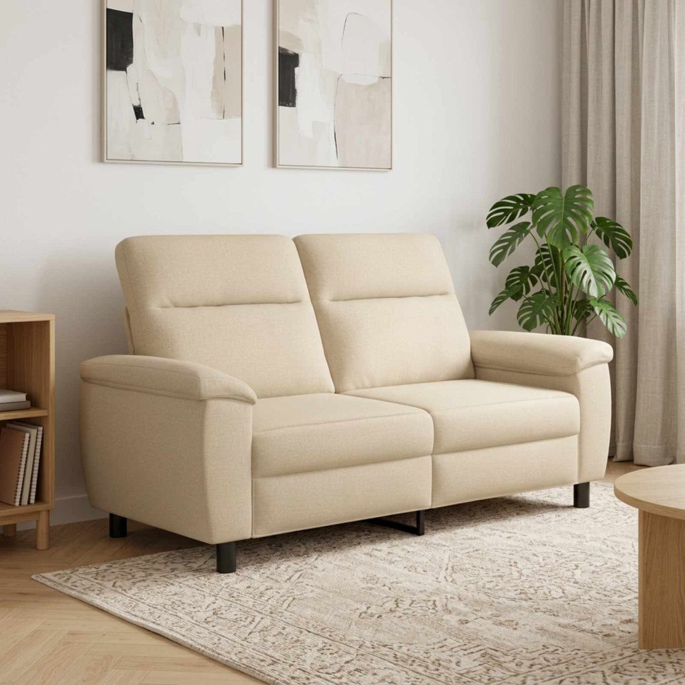 vidaXL Soffa Gräddvit 178 x 90 x 95 cm Tyg