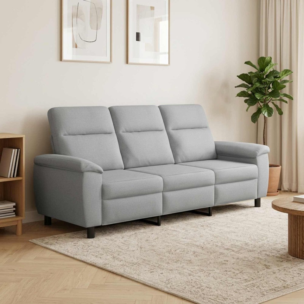vidaXL Soffa Ljusgrå 214 x 90 x 95 cm Tyg