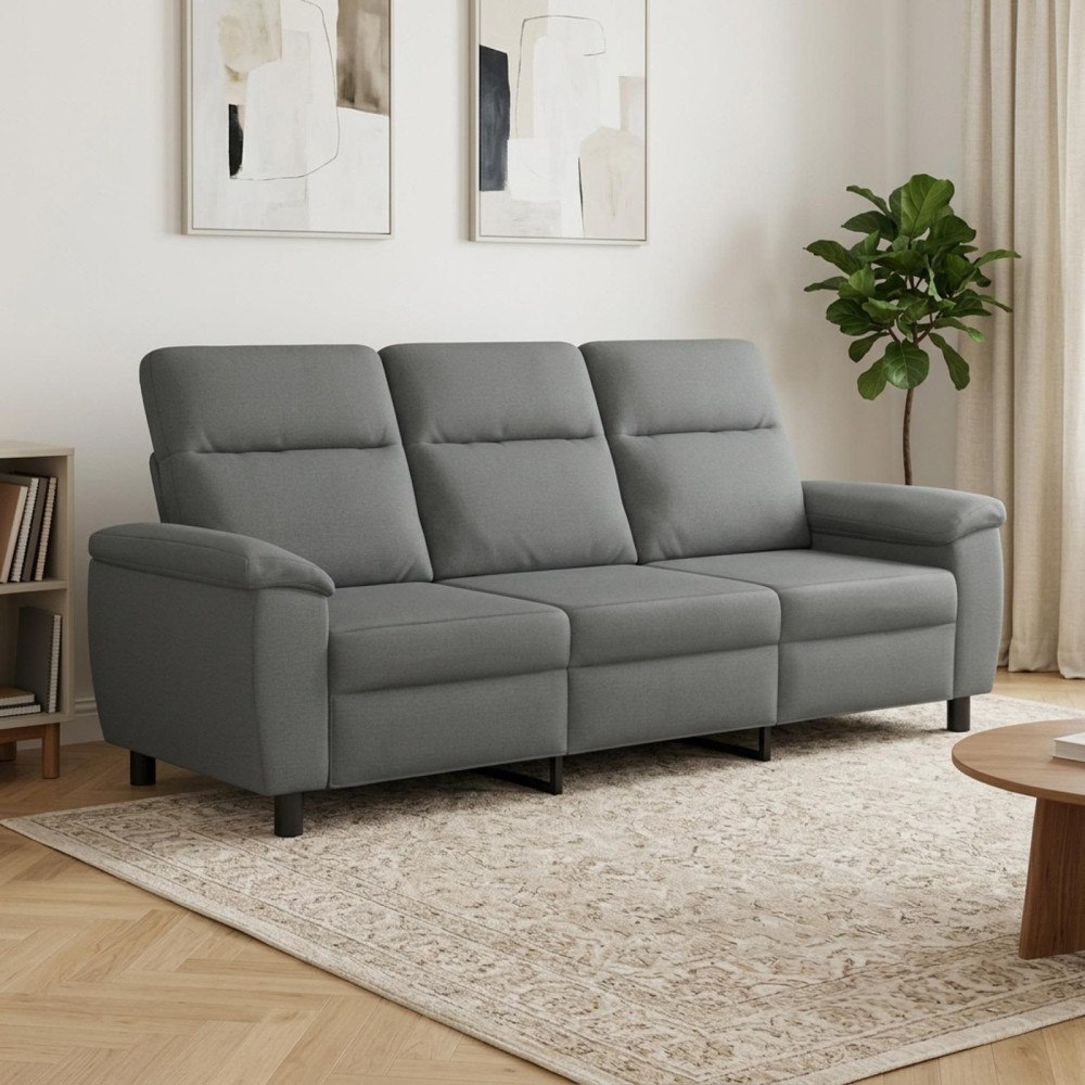 vidaXL Soffa Mörkgrå 214 x 90 x 95 cm Tyg