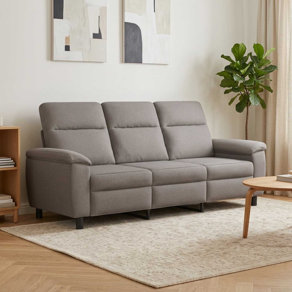 vidaXL Soffa Taupe 214 x 90 x 95 cm Tyg