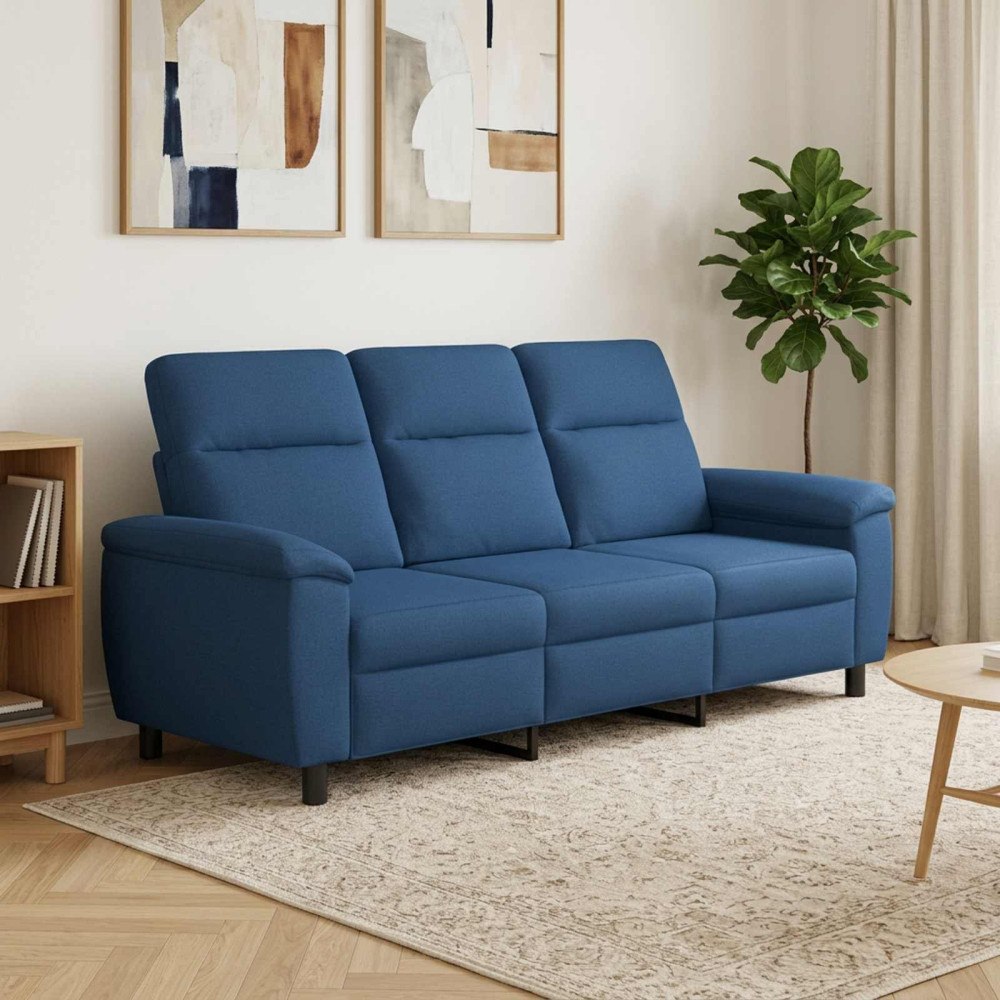 vidaXL Soffa Blå 214 x 90 x 95 cm Tyg