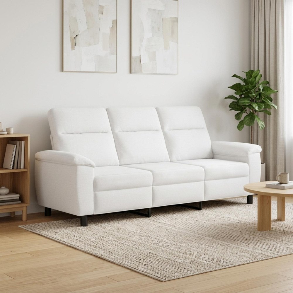 vidaXL Soffa Vit 214 x 90 x 95 cm Tyg