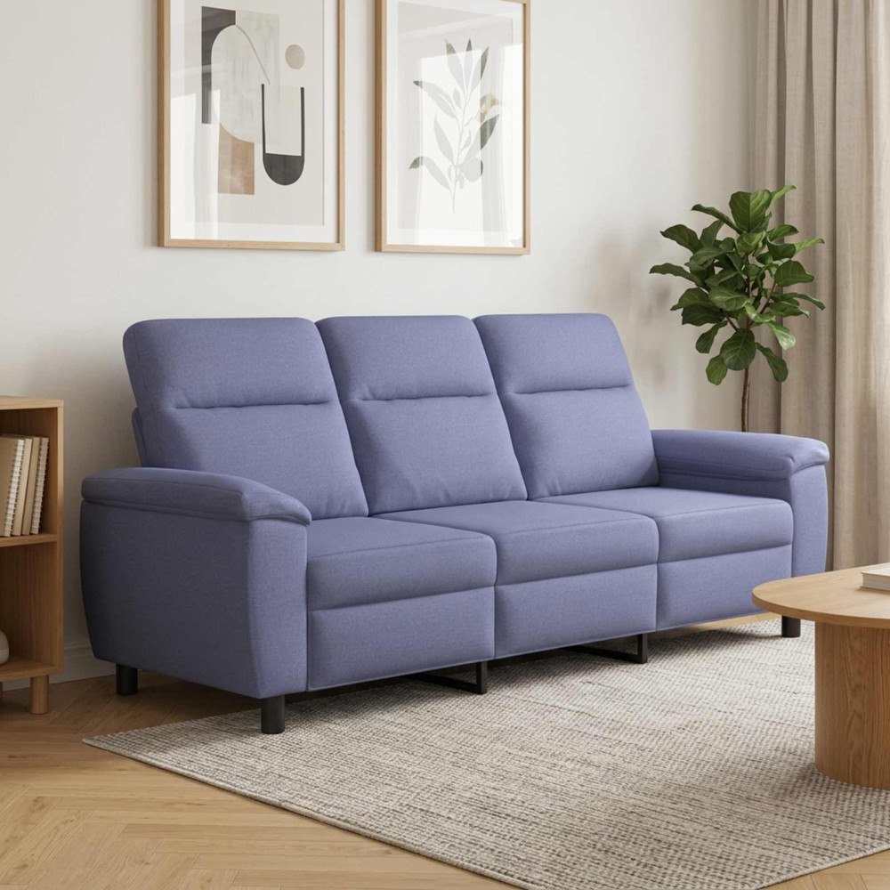vidaXL Soffa Jeansblå 214 x 90 x 95 cm Tyg