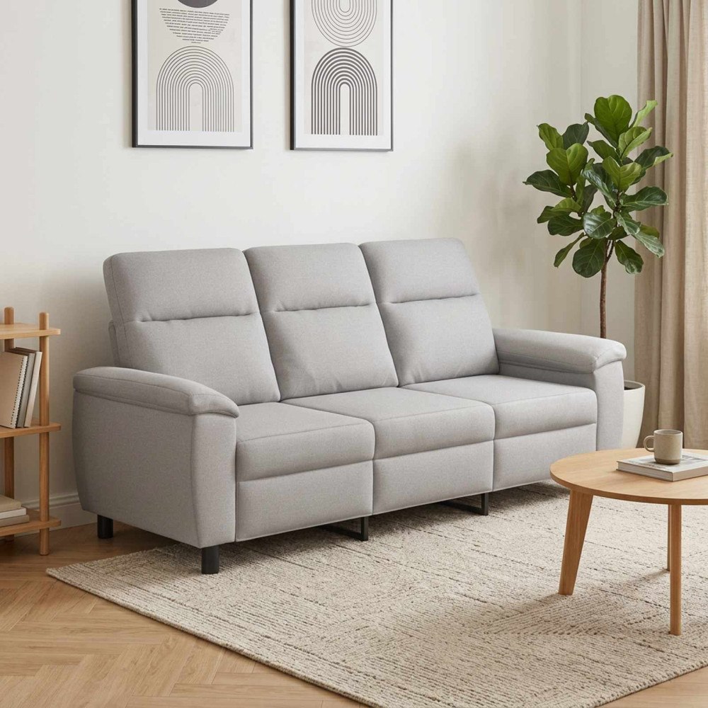 vidaXL Soffa Moln Grå 214 x 90 x 95 cm Tyg