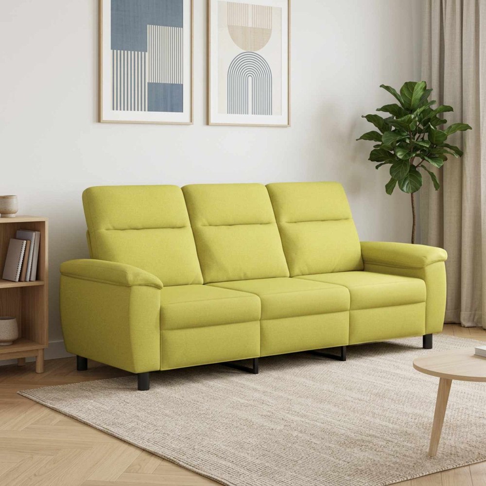 vidaXL Soffa Ljusgrön 214 x 90 x 95 cm Tyg