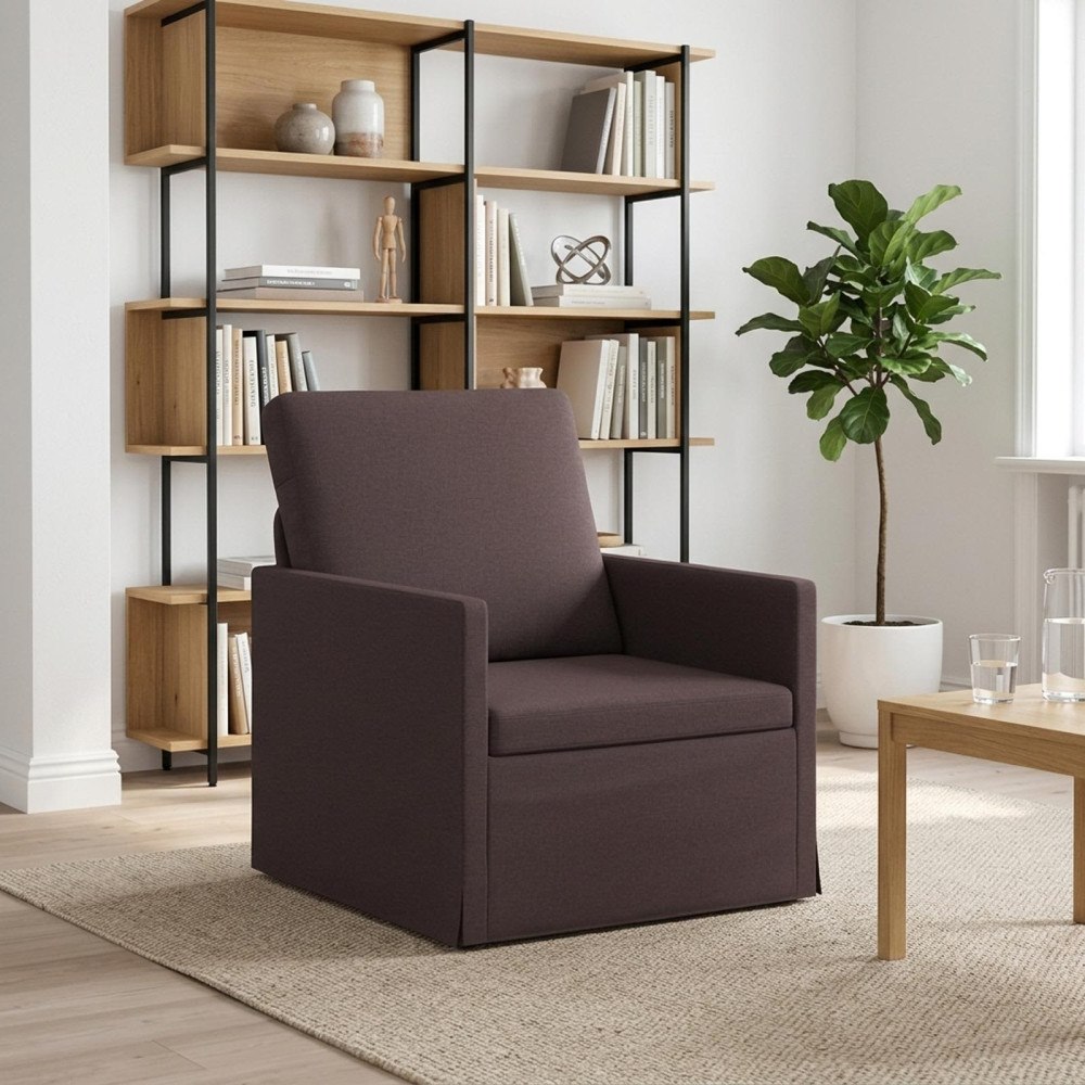 vidaXL Fåtölj Mörkbrun 70 x 81 x 82 cm Tyg