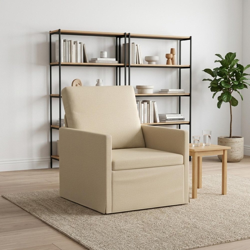 vidaXL Fåtölj Gräddvit 70 x 81 x 82 cm Tyg