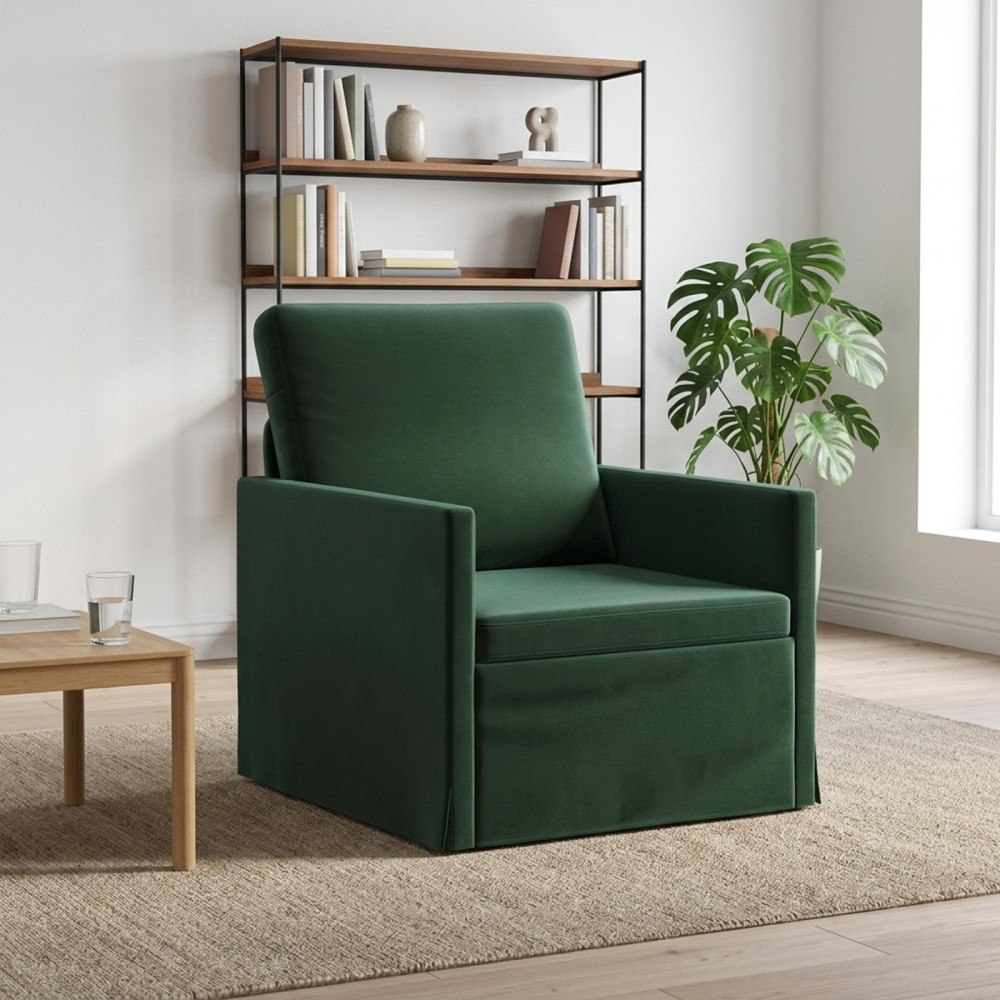 vidaXL Fåtölj Mörkgrön 70 x 81 x 82 cm Sammet (V)