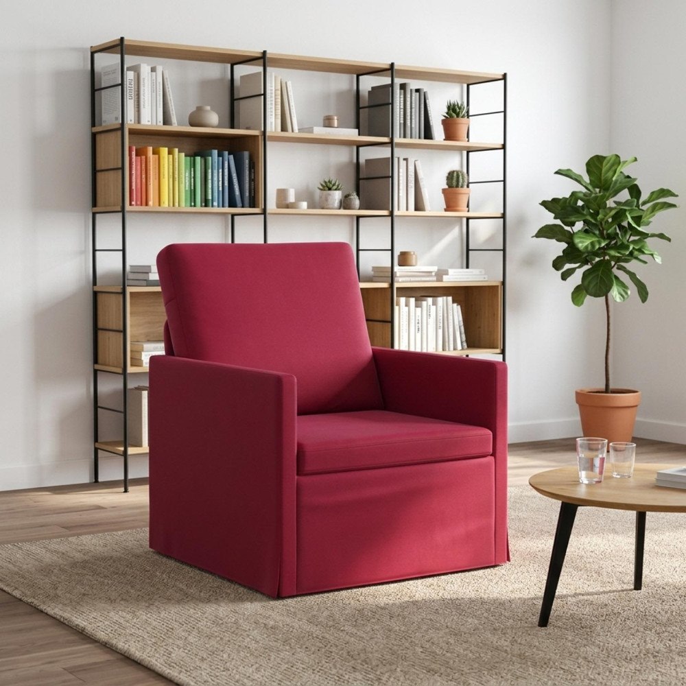 vidaXL Fåtölj Vinröd 70 x 81 x 82 cm Sammet (V)