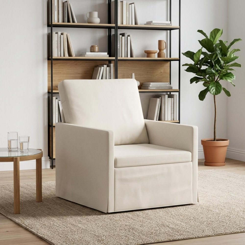 vidaXL Fåtölj Gräddvit 70 x 81 x 82 cm Sammet (V)