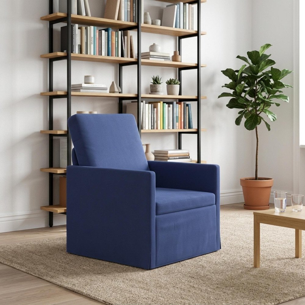 vidaXL Fåtölj Polisblå 70 x 81 x 82 cm Sammet (V)