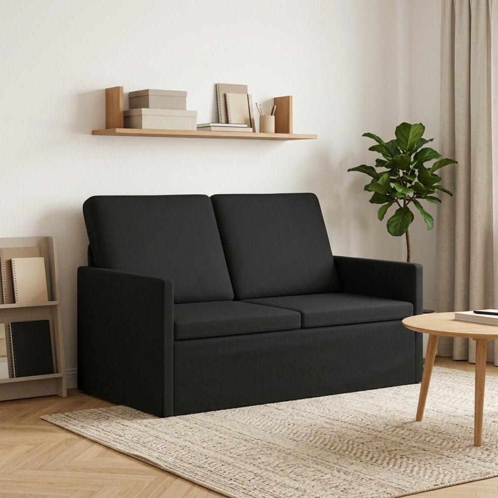 vidaXL Soffa för 2 personer Svart 130 x 81 x 82 cm Tyg