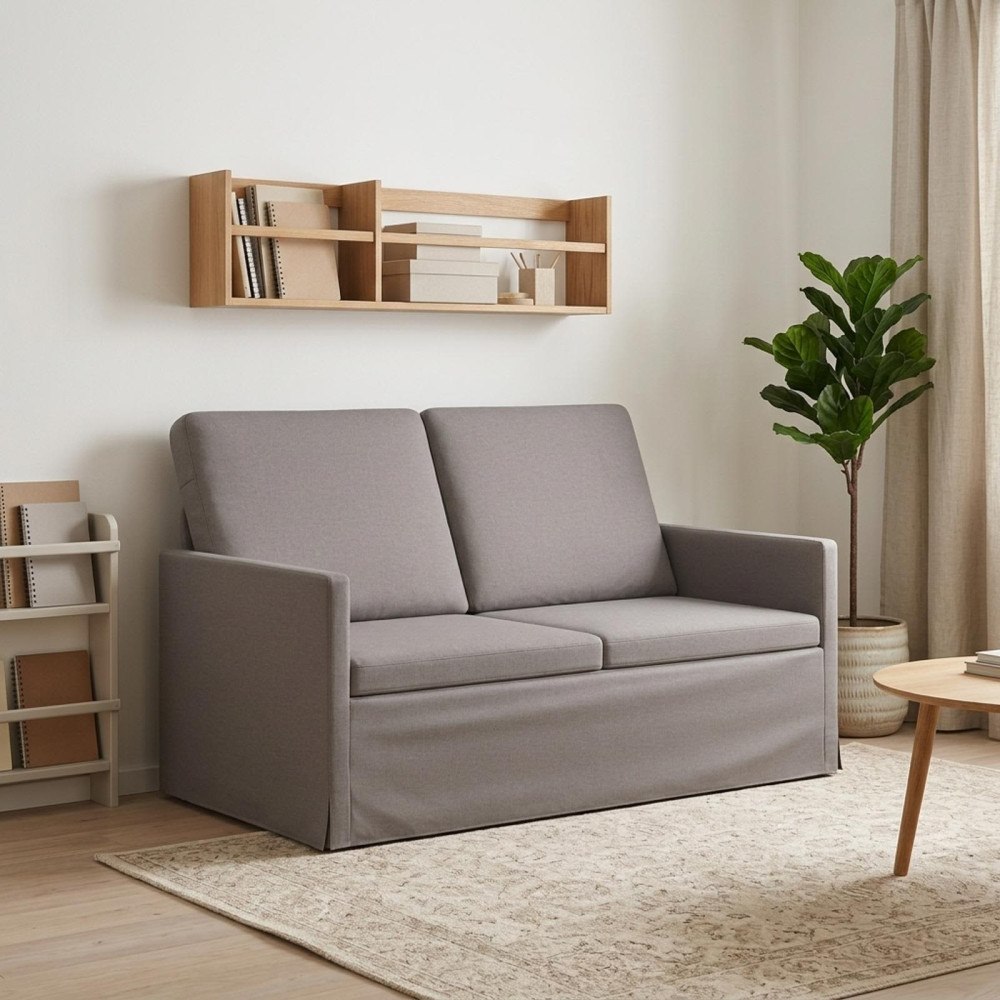vidaXL Soffa för 2 personer Taupe 130 x 81 x 82 cm Tyg