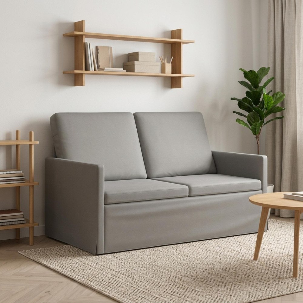 vidaXL Soffa för 2 personer Ljusgrå 130 x 81 x 82 cm Sammet (V)