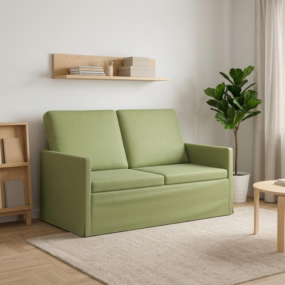 vidaXL Soffa för 2 personer Ljusgrön 130 x 81 x 82 cm Sammet (V)
