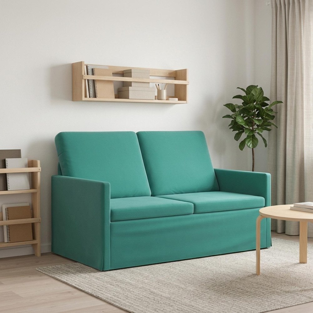 vidaXL Soffa för 2 personer Turkos 130 x 81 x 82 cm Sammet (V)