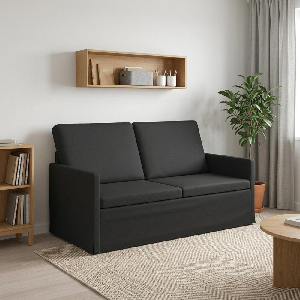 vidaXL Soffa för 2 personer Svart 150 x 81 x 82 cm Tyg
