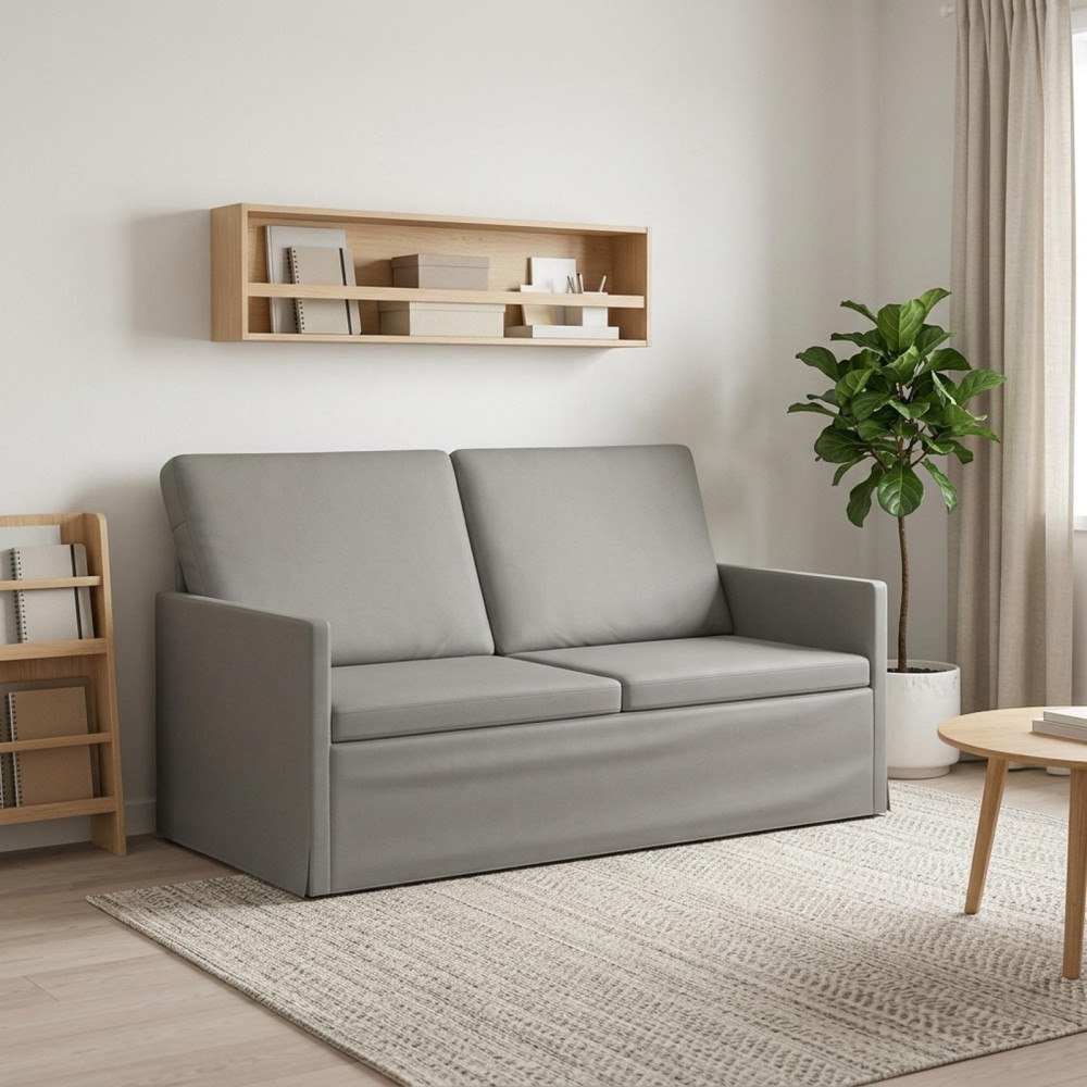 vidaXL Soffa för 2 personer Ljusgrå 150 x 81 x 82 cm Sammet (V)