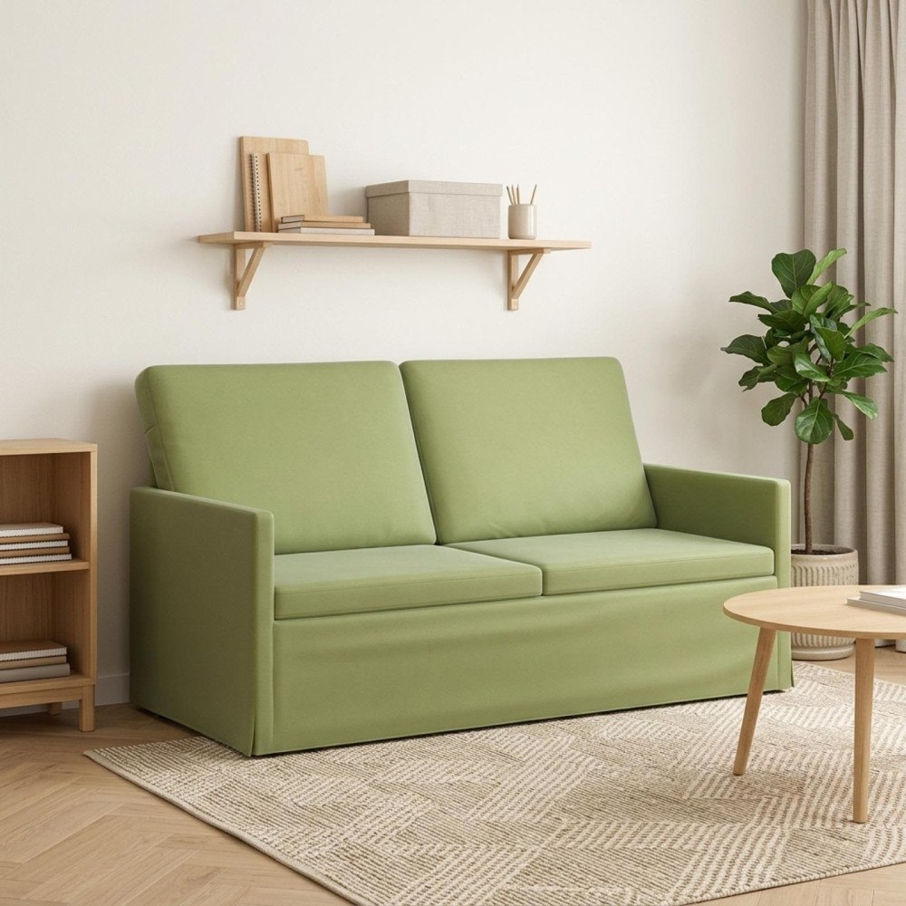 vidaXL Soffa för 2 personer Ljusgrön 150 x 81 x 82 cm Sammet (V)