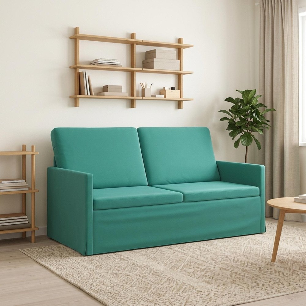 vidaXL Soffa för 2 personer Turkos 150 x 81 x 82 cm Sammet (V)