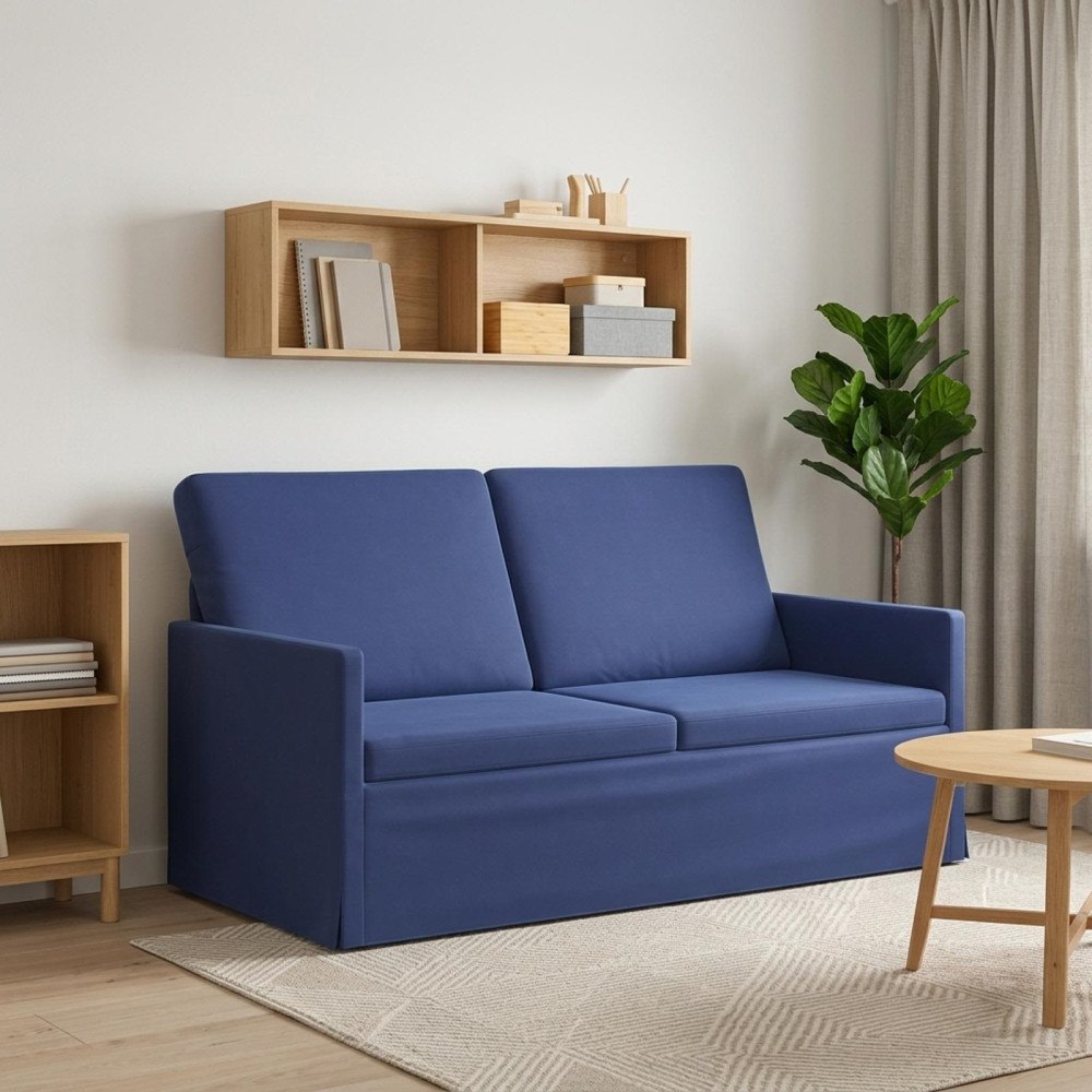 vidaXL Soffa för 2 personer Polisblå 150 x 81 x 82 cm Sammet (V)