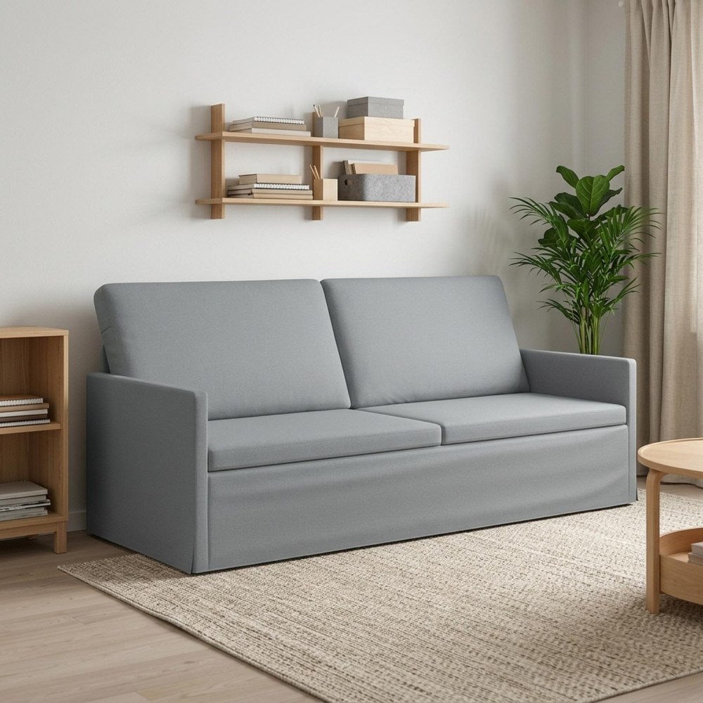 vidaXL 3-sitssoffa Ljusgrå 190 x 81 x 82 cm Tyg