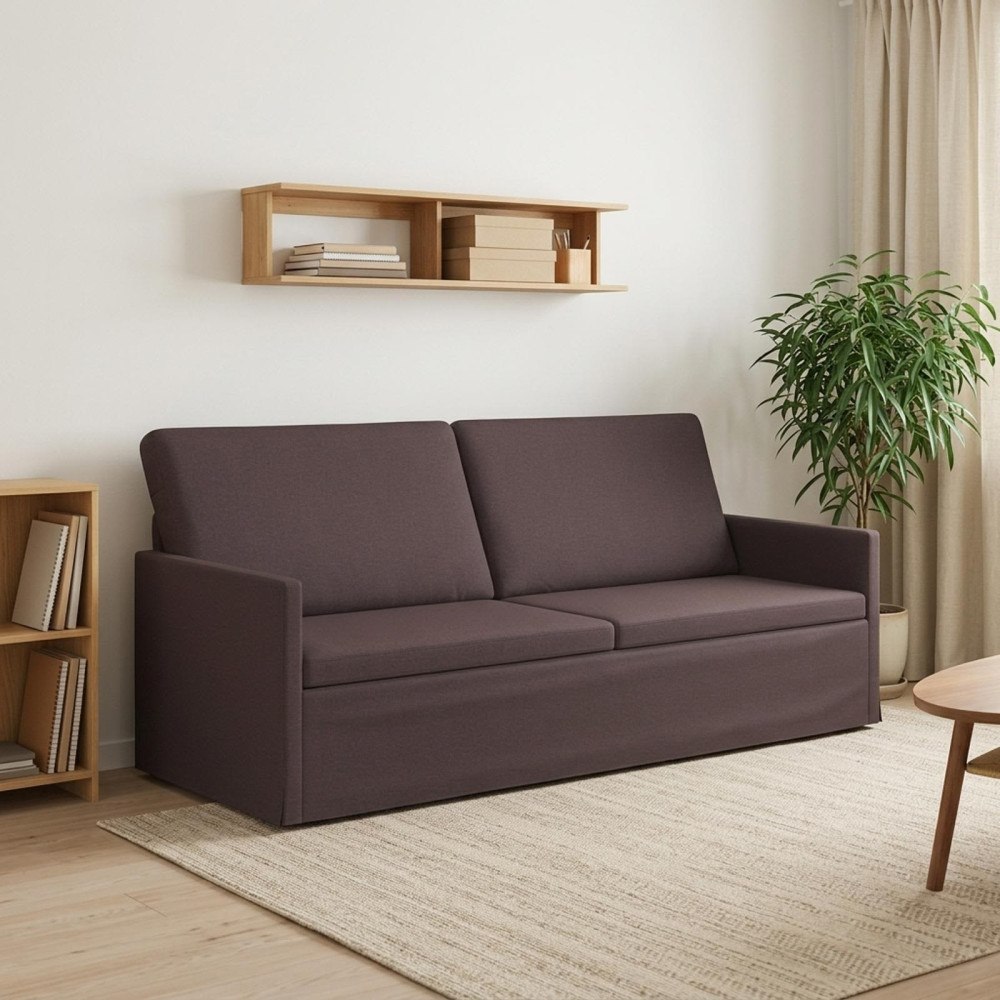 vidaXL 3-sitssoffa Mörkbrun 190 x 81 x 82 cm Tyg