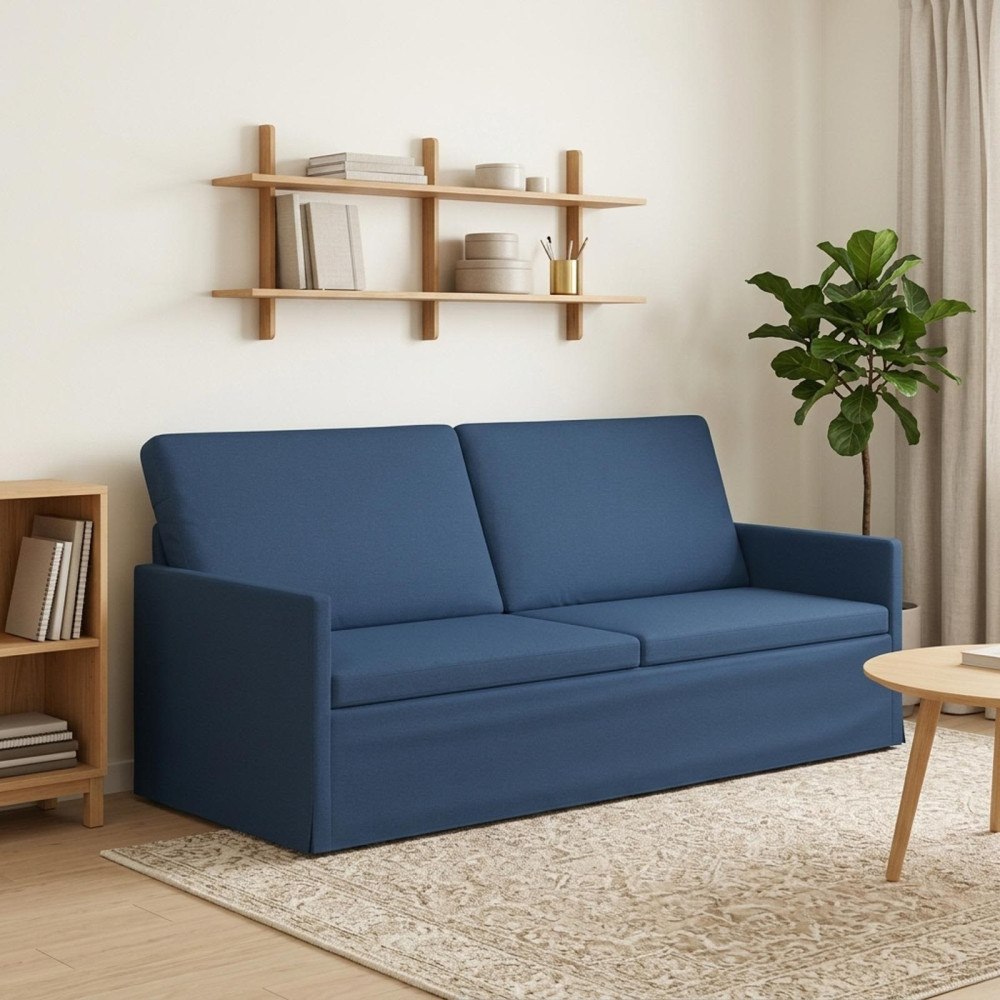 vidaXL 3-sitssoffa Blå 190 x 81 x 82 cm Tyg