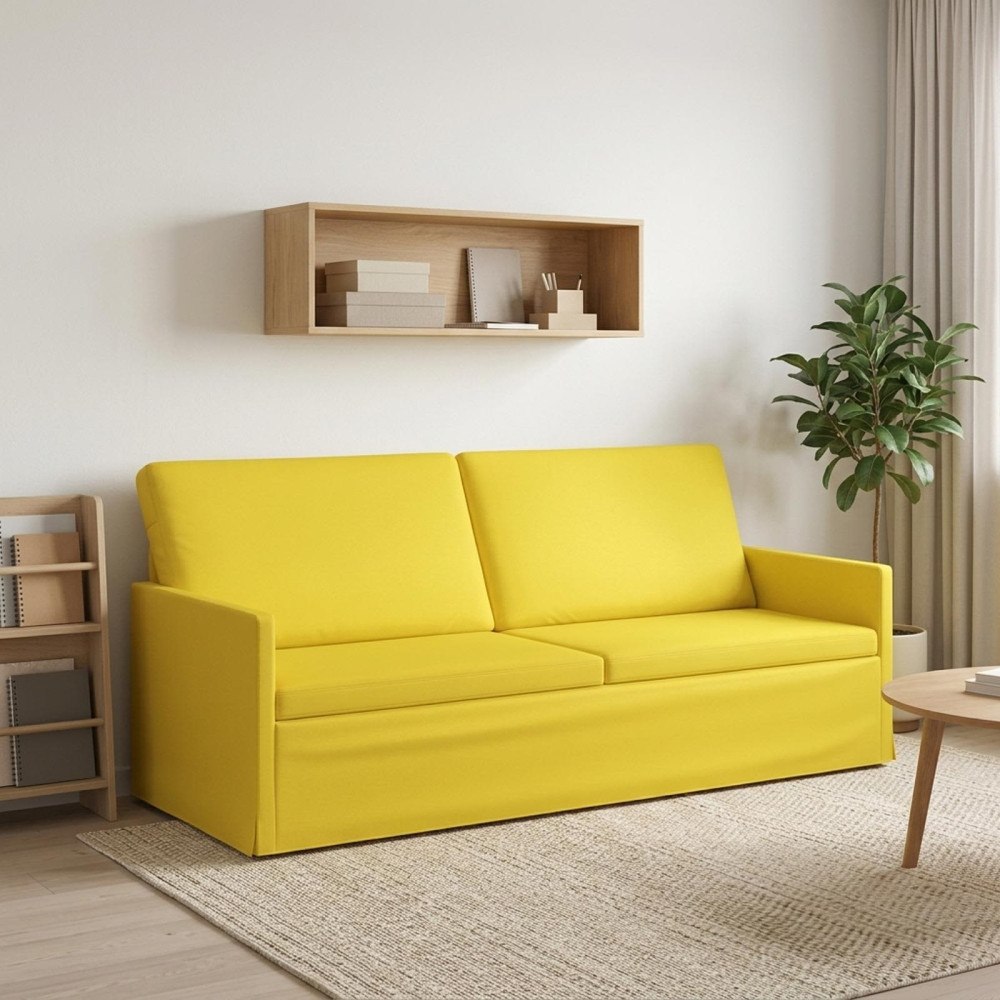 vidaXL 3-sitssoffa Ljusgul 190 x 81 x 82 cm Tyg