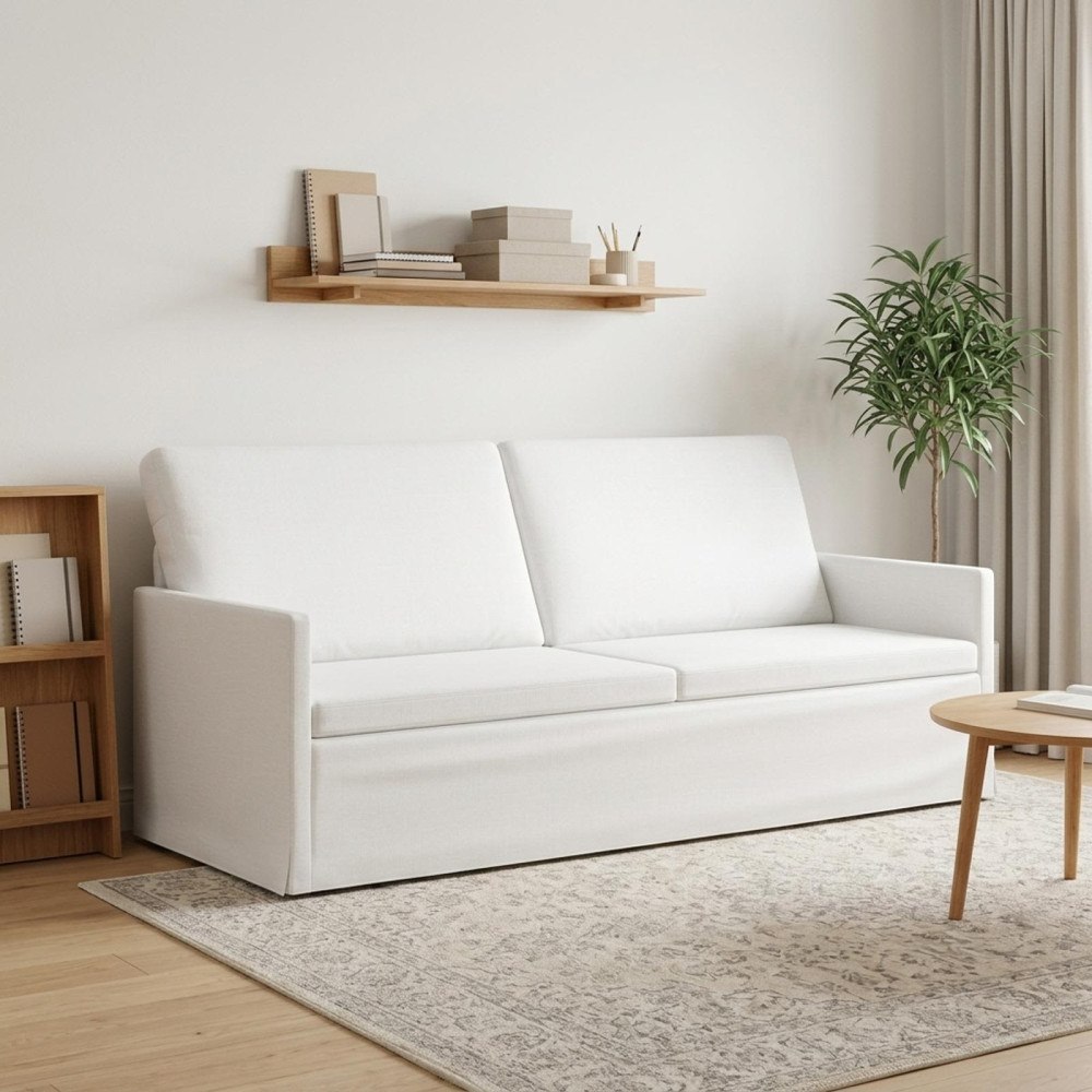 vidaXL 3-sitssoffa Vit 190 x 81 x 82 cm Tyg