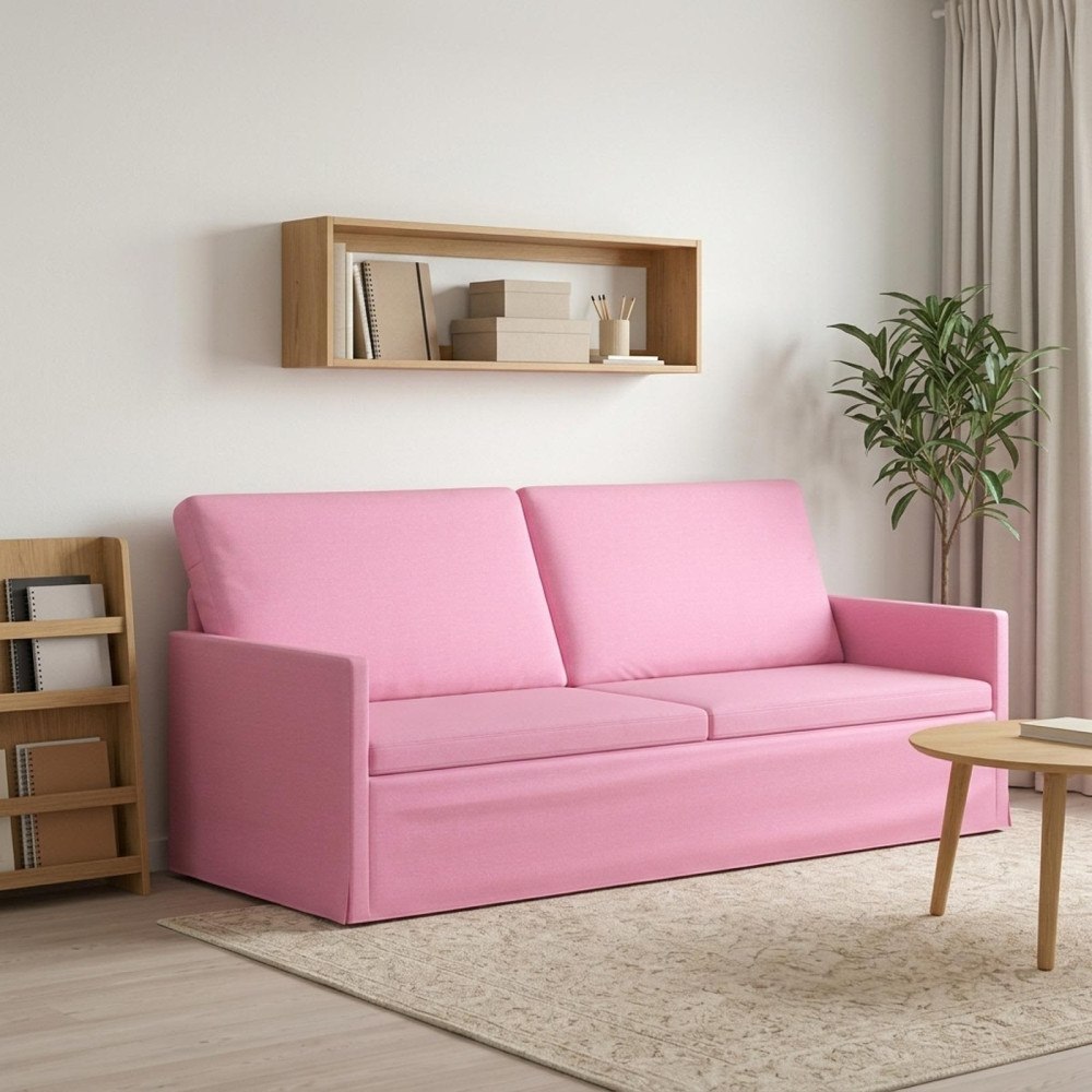 vidaXL 3-sitssoffa Rosa 190 x 81 x 82 cm Tyg
