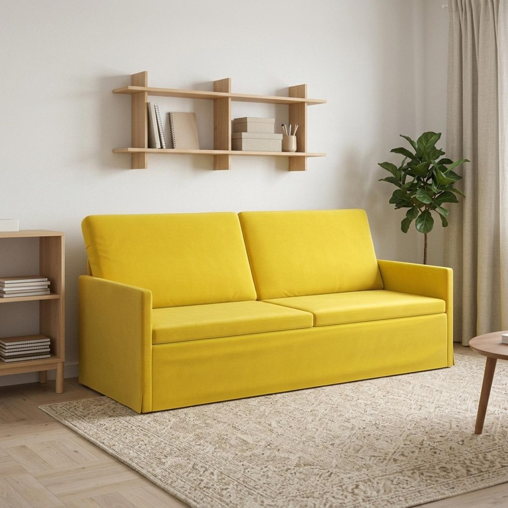 vidaXL 3-sitssoffa Gul 190 x 81 x 82 cm Sammet (V)