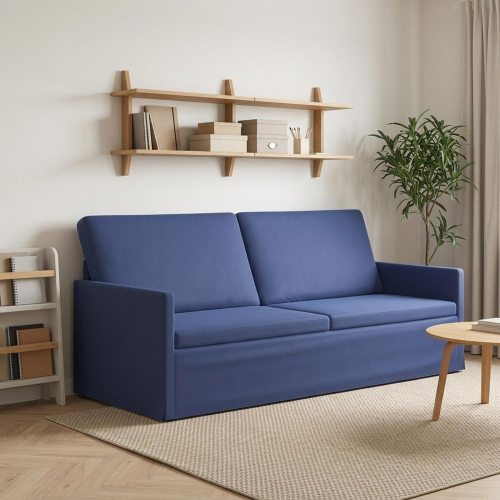 vidaXL 3-sitssoffa Polisblå 190 x 81 x 82 cm Sammet (V)