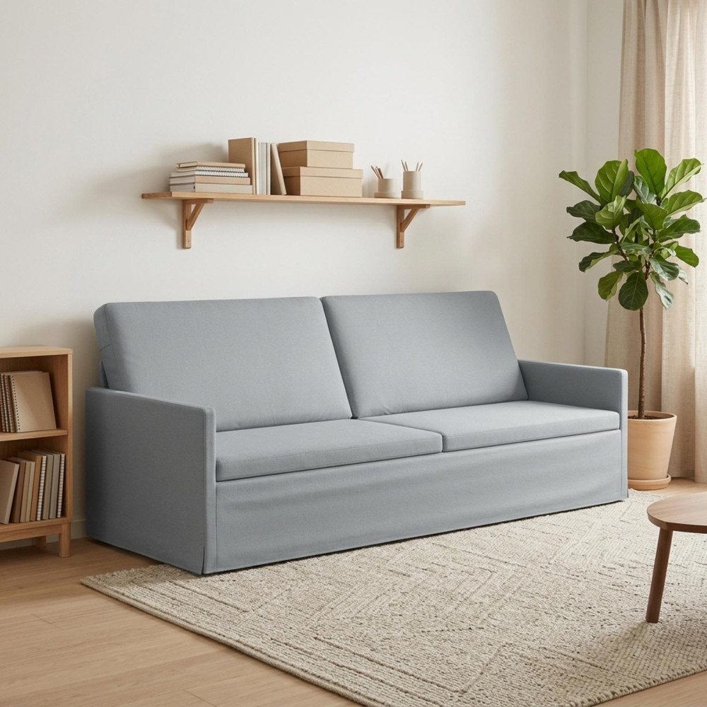 vidaXL 3-sitssoffa Ljusgrå 220 x 81 x 82 cm Tyg