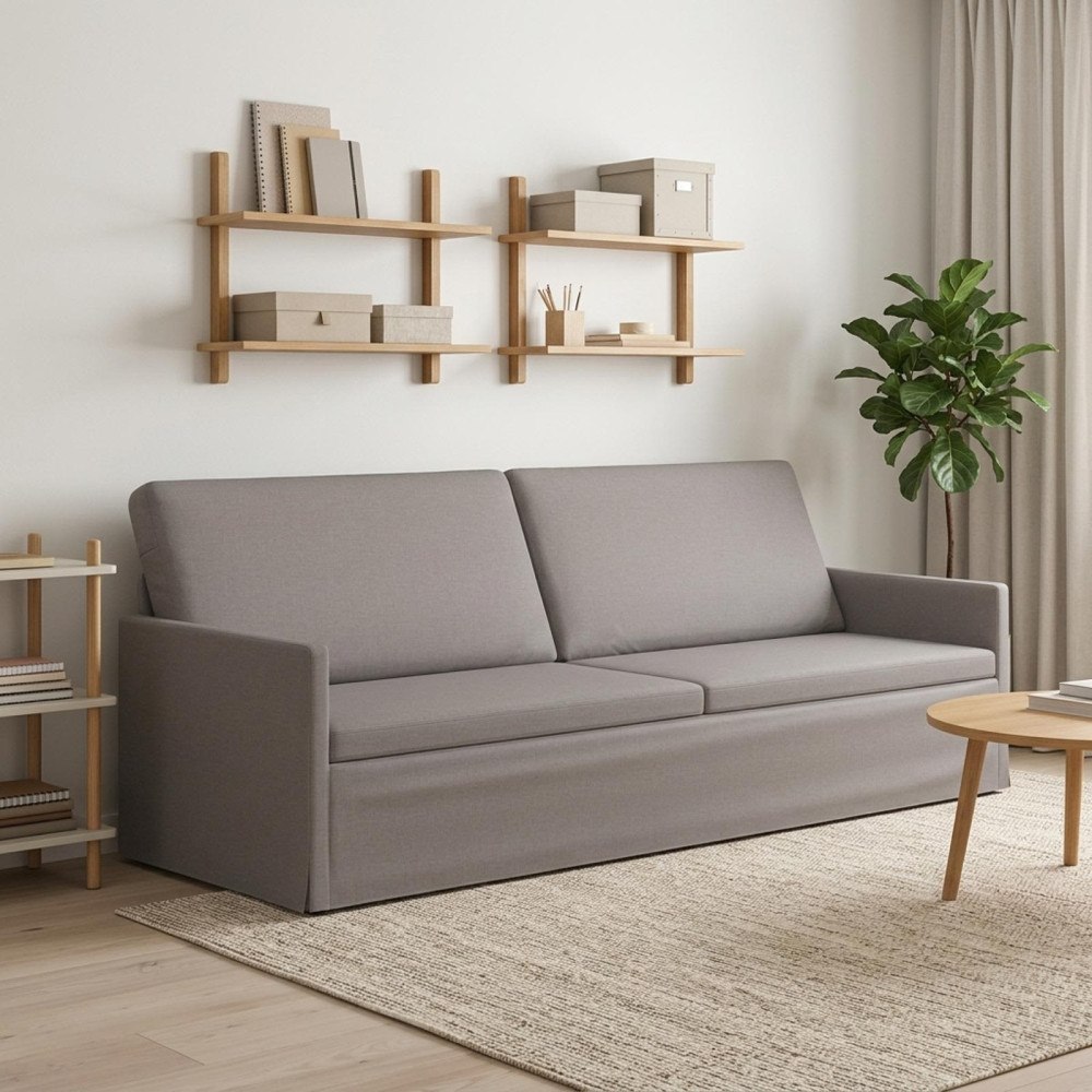 vidaXL 3-sitssoffa Taupe 220 x 81 x 82 cm Tyg